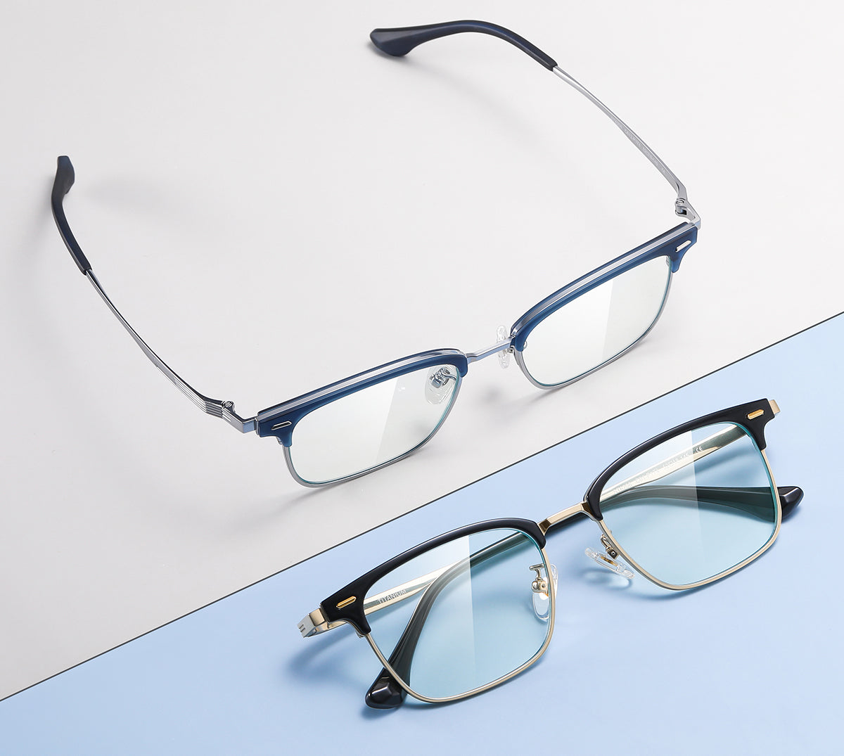 Vittorio ST6206 Square Titanium Eyeglasses - Anti-Blue Light