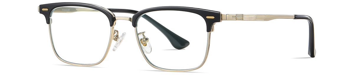 Vittorio ST6206 Square Titanium Eyeglasses - Anti-Blue Light