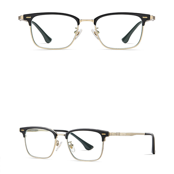 Vittorio ST6206 Square Titanium Eyeglasses - Anti-Blue Light