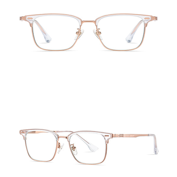 Vittorio ST6206 Square Titanium Eyeglasses - Anti-Blue Light