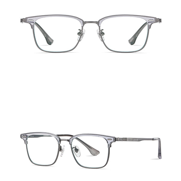 Vittorio ST6206 Square Titanium Eyeglasses - Anti-Blue Light