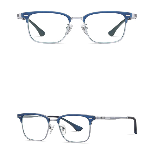 Vittorio ST6206 Square Titanium Eyeglasses - Anti-Blue Light