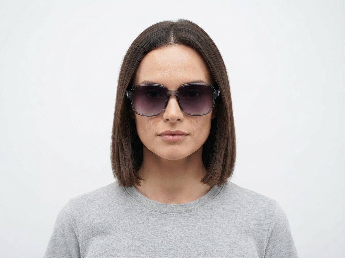 Auroravisionlondon DSF4499 Oversized Square Sunglasses – Grey Crystal